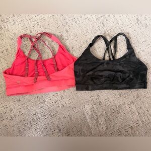 Lululemon energy bra set of two size 10 pint and black camo